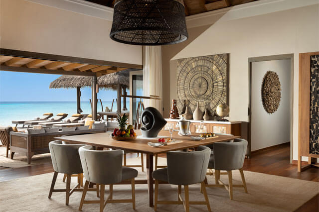 Four Bedroom Over Water Pool Residence Dinning area
