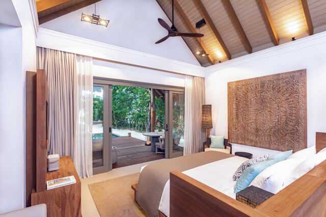 Beach Villa bedroom room with beach front terrace