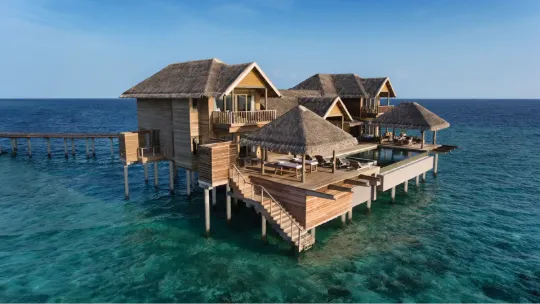 Four-bedroom overwater residence at Vakkaru Maldives with infinity pool