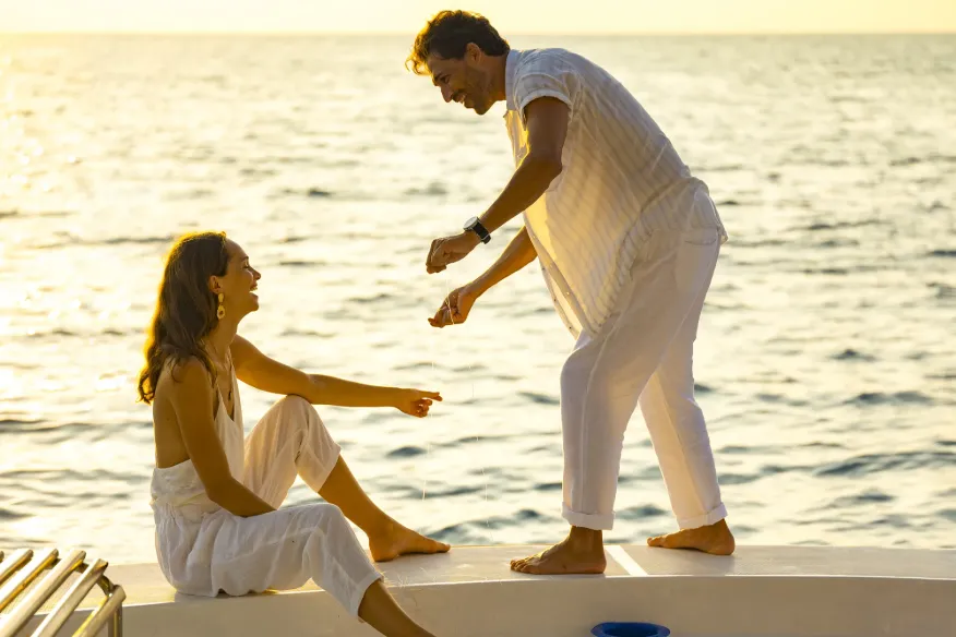 Sunset fishing at Vakkaru Maldives with traditional Maldivian fishing experience