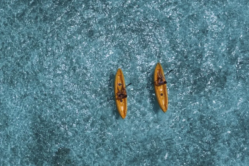 Non-motorised watersports at Vakkaru Maldives with kayaks and paddle boards