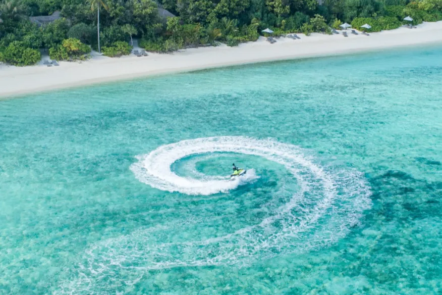 Jet ski experience at Vakkaru Maldives in Baa Atoll with guided adventure