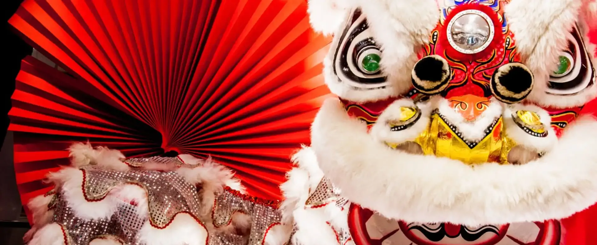 Traditional lion dance display celebrating Lunar New Year festivities at Vakkaru Maldives.