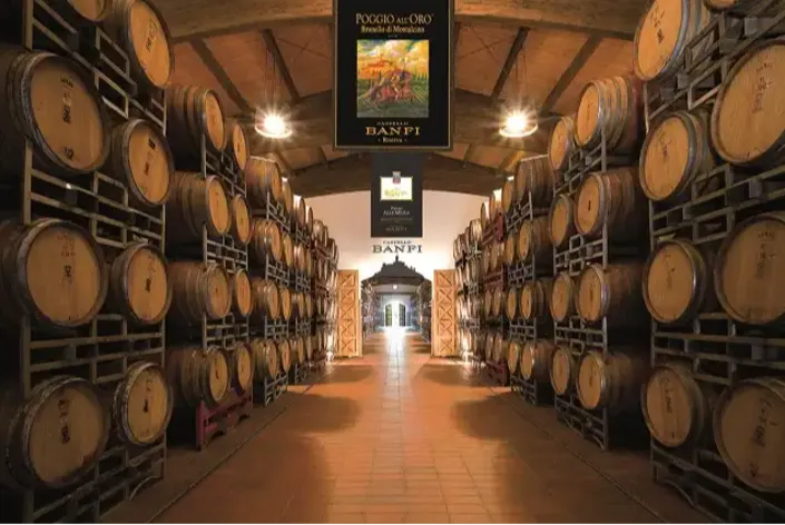 Wine cellar at Vakkaru Maldives and Castello Banfi.