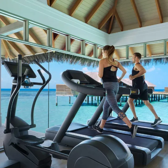 Overwater fitness centre at Vakkaru Maldives in Baa Atoll UNESCO Biosphere