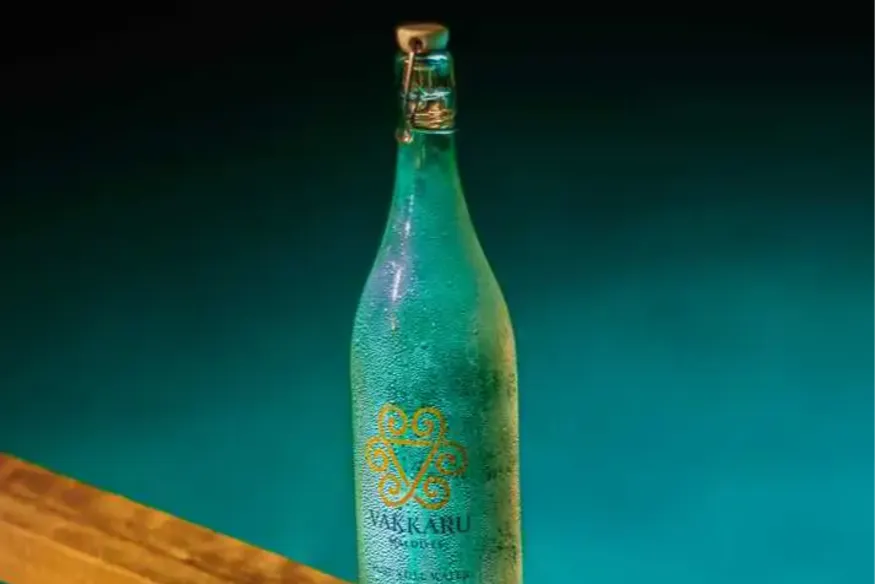 Reusable glass water bottle at Vakkaru Maldives.
